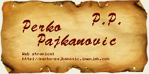 Perko Pajkanović vizit kartica
